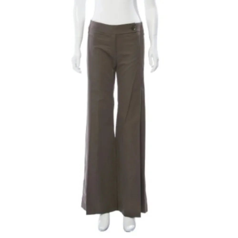 Ulla Johnson Pants Womens Size 2 28x34 Green 100% Cotton Mid Rise Flare Leg